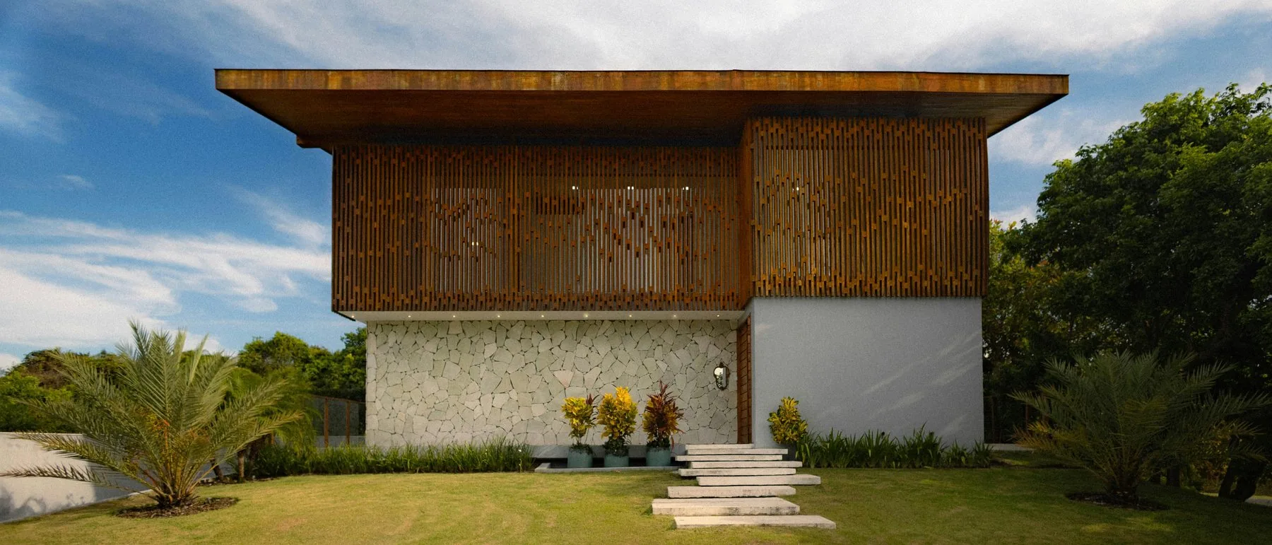 Referencia de fachada residencial renovada