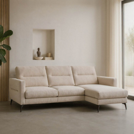 Chaise longue tapizado Conforta Crema 3 plazas 238 x 87,5 x 160 cm