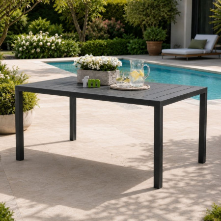 Mesa de Jardín Fija Ember Polipropileno Gris Antracita - 120 x 75 x 80 cm