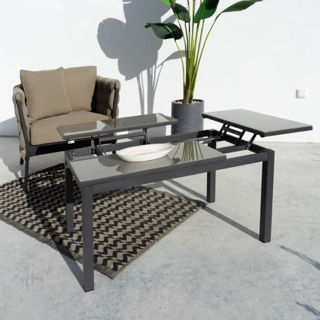 Mesa de Centro Elevable Jardín - Agnes - Grafito Topo 100 x 48,5 x 60 cm
