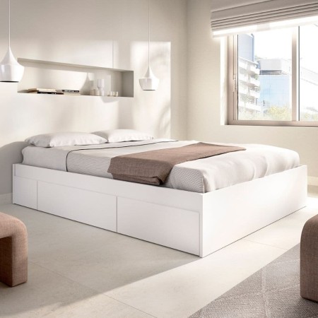 Cama con 4 cajones Alice - Blanco - 160 x 36,7 x 196,4 cm