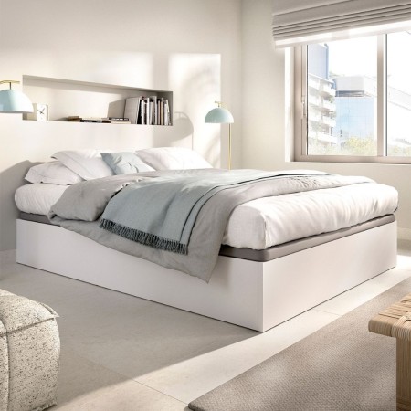 Cama canapé abatible Nest - Blanco - 135 x 32 x 190 cm