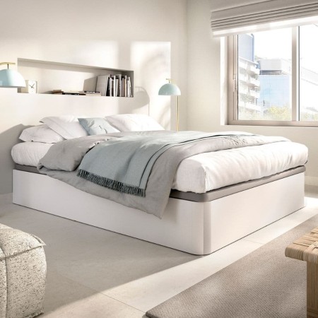 Cama canapé abatible Round - Blanco - 135 x 32 x 190 cm