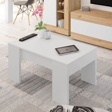 Mesa centro elevable blanco Artik 100 x 45 - 56 x 50 - 69 cm