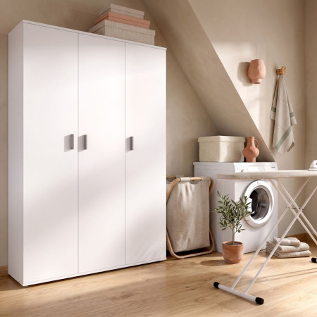 Armario multiusos 3 puertas - Fit - Blanco 116 x 190,2 x 35,3 cm