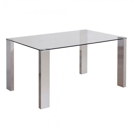 Mesa comedor cristal rectangular Corina 140 x 76 x 90 cm