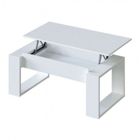 Mesa de centro elevable blanca Barcelona Nova 105 x 45 - 54 x 55 - 70 cm