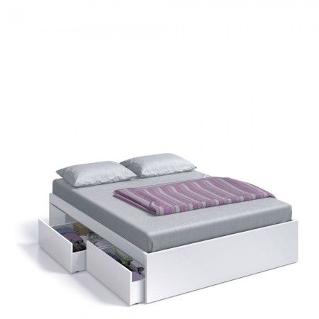 Estructura de cama con 4 cajones Kendra Blanco Artik 156 x 37 x 196 cm