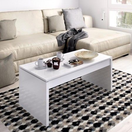 Mesa de Centro Elevable SIDE - Blanco 102 x 43 x 50 cm