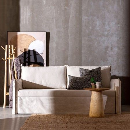 Sofá cama nido Beige tapizado tela Beige 215 x 97 x 100 cm