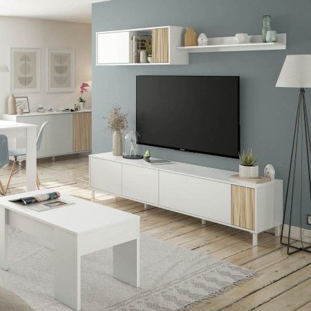 Mueble de sala Ethna Blanco Artik - Natur 200 x 47 x 40 cm