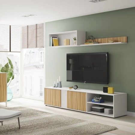 Mueble de sala Ecco Blanco Artik - Natur 180 x 40 x 33 cm
