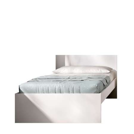 Cama juvenil individual con cabecero Top Blanca 96 x 67 x 195 cm