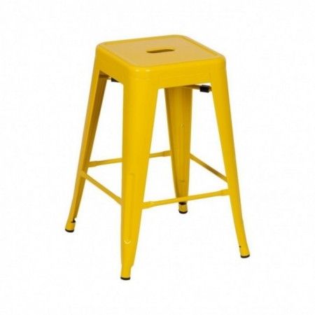 Taburete metálico amarillo Dallas estilo industrial 42 x 61,2 x 42 cm