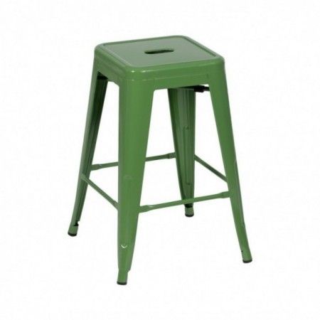 Taburete metálico verde Dallas estilo industrial 42 x 61,2 x 42 cm
