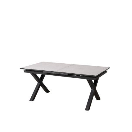 Mesa de comedor extensible cerámica blanco negro 180-240 x 77 x 100 cm