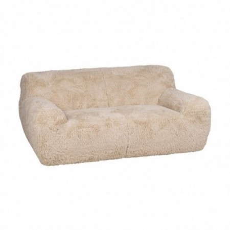 Sofá 2 Plazas Tapizado Beige Estructura Madera Consolidada 185x79,50x107 cm