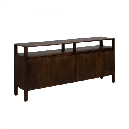 Aparador de madera de mango Kurt 4 puertas Marrón 190 x 86 x 40 Cm