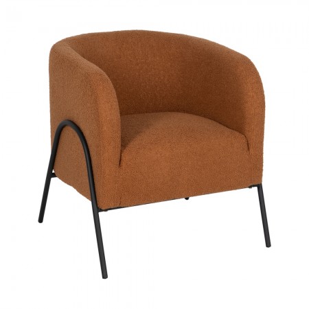 Sillón curvo tapizado Terracota 68 x 74 x 66 cm