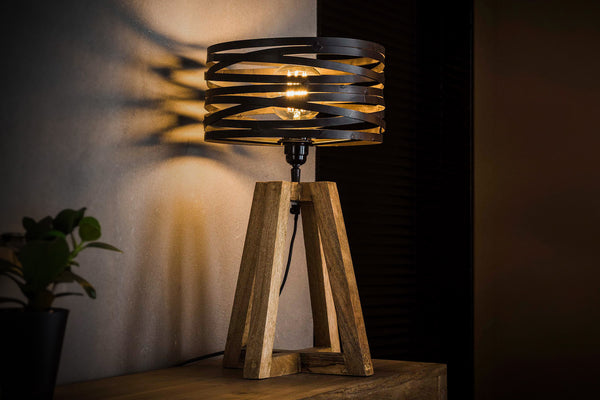 Lámpara de mesa KAWOLA Lámpara de mesa DALIAN madera/metal negro